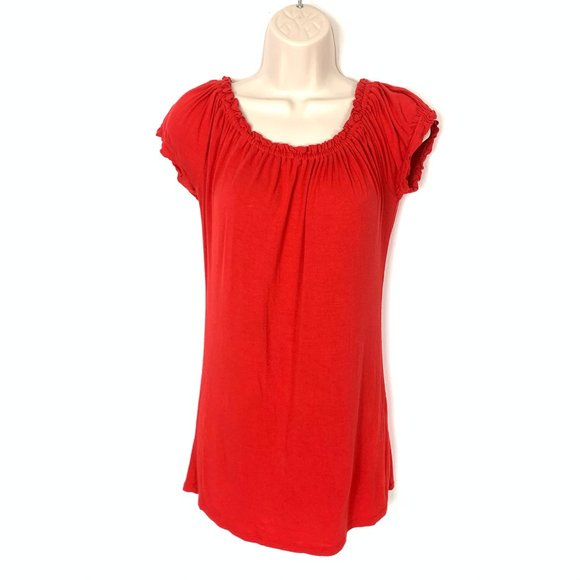 3/$25 Smart Set Red Ruffled Top Summer Shirt S - Picture 1 of 10